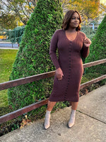 Load image into Gallery viewer, Chocolate Knit Midi Dress
