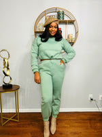 Load image into Gallery viewer, Crop Sweat Suit (2 colors)
