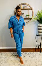 Load image into Gallery viewer, Denim Jumpsuit 
